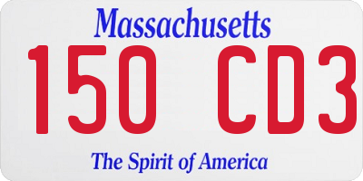 MA license plate 150CD3