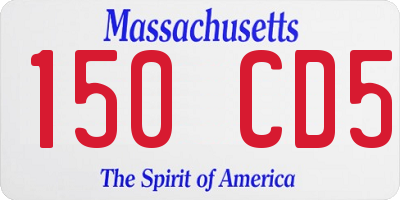 MA license plate 150CD5