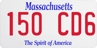 MA license plate 150CD6
