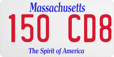 MA license plate 150CD8
