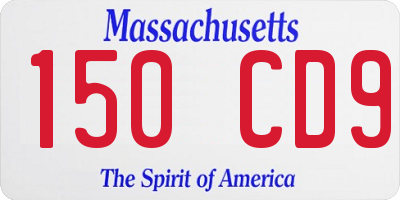 MA license plate 150CD9