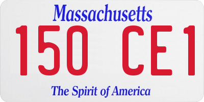MA license plate 150CE1
