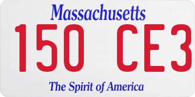 MA license plate 150CE3
