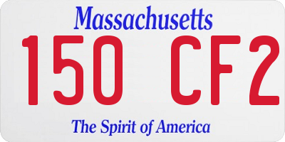 MA license plate 150CF2