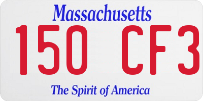 MA license plate 150CF3