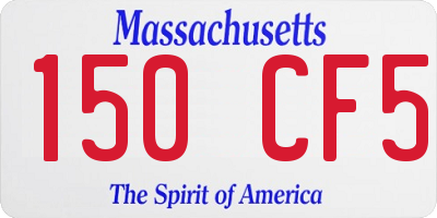 MA license plate 150CF5