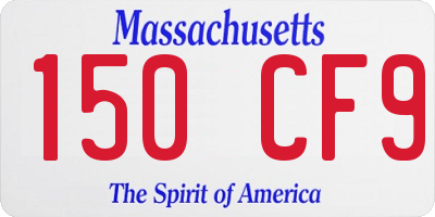 MA license plate 150CF9