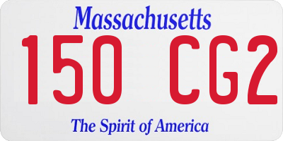MA license plate 150CG2