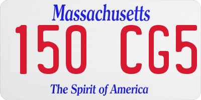 MA license plate 150CG5