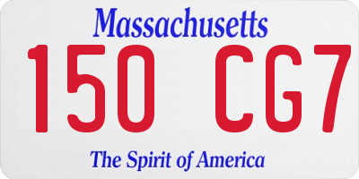 MA license plate 150CG7