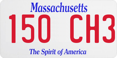 MA license plate 150CH3