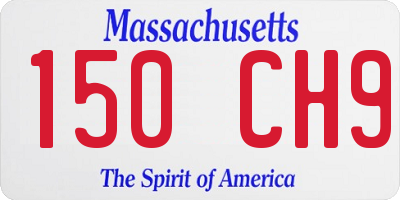 MA license plate 150CH9