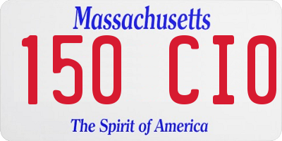 MA license plate 150CI0