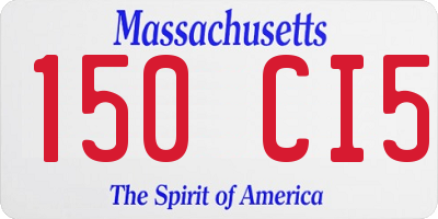 MA license plate 150CI5