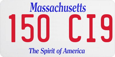 MA license plate 150CI9