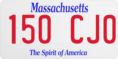 MA license plate 150CJ0