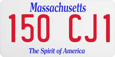 MA license plate 150CJ1