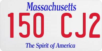 MA license plate 150CJ2