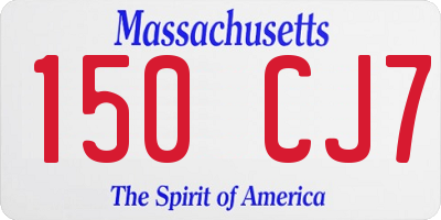 MA license plate 150CJ7