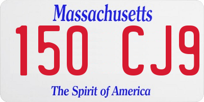 MA license plate 150CJ9