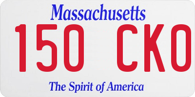 MA license plate 150CK0