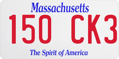 MA license plate 150CK3
