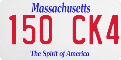 MA license plate 150CK4