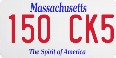 MA license plate 150CK5