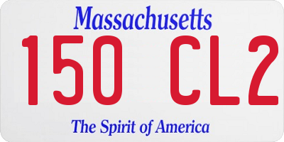 MA license plate 150CL2