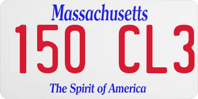 MA license plate 150CL3