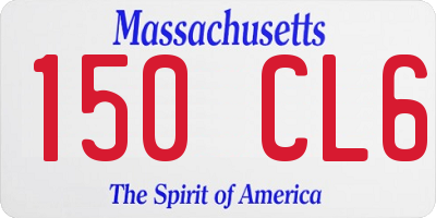 MA license plate 150CL6