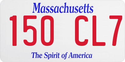 MA license plate 150CL7