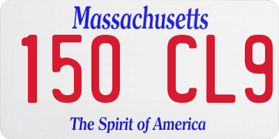 MA license plate 150CL9