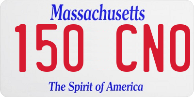 MA license plate 150CN0