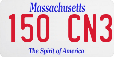 MA license plate 150CN3
