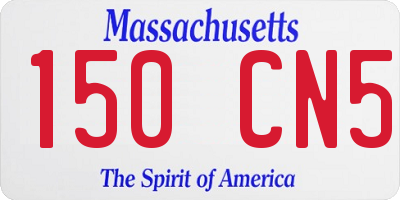 MA license plate 150CN5
