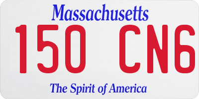 MA license plate 150CN6