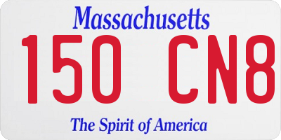 MA license plate 150CN8