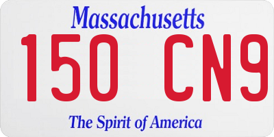 MA license plate 150CN9