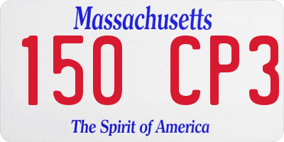 MA license plate 150CP3