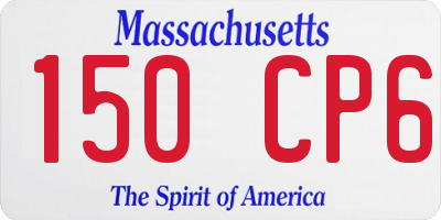 MA license plate 150CP6
