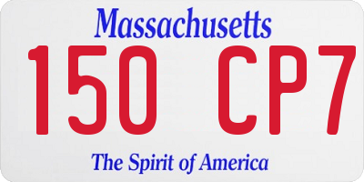 MA license plate 150CP7