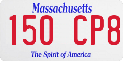 MA license plate 150CP8