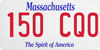 MA license plate 150CQ0