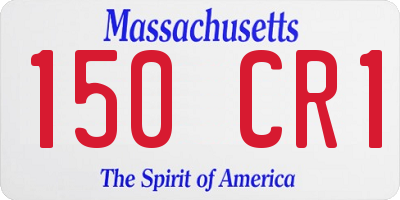 MA license plate 150CR1