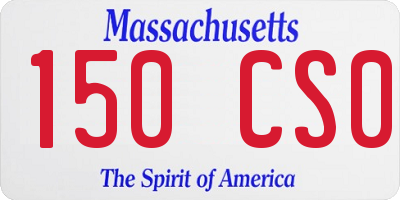 MA license plate 150CS0