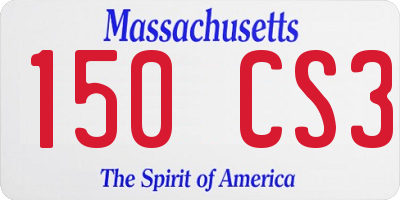 MA license plate 150CS3