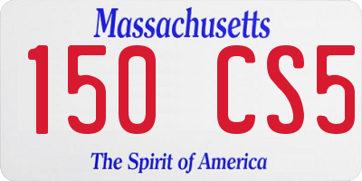 MA license plate 150CS5
