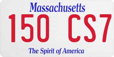 MA license plate 150CS7