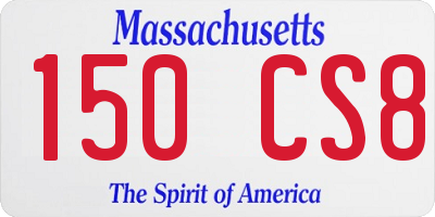 MA license plate 150CS8